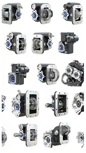 Endustriyel makine ve otomotiv sektoru icin hazirlanmis, sanziman, disli kutusu (gearbox) ve motor bilesenlerini kapsayan genis kapsamli profesyonel urun gorsellestirme 3d render calismasi. Gorsel, izole beyaz bir arka plan uzerinde, teknik parca kataloglari ve e-ticaret siteleri icin optimize edilmis matris duzeninde (product matrix grid) sunulmaktadir. Parcalar arasinda; muhtelif boyutlarda dokum govdeye sahip disli kutulari, mil baglantili sanziman unitesi parcalari, rulman yatakli flansli baglantilar, motor tahrik gruplari ve endustriyel mekanik montaj bilesenleri yer almaktadir. Her bir urun, döküm metal dokusu, celik disli parlakliklari, mavi/siyah rulman yataklari ve hassas montaj hatlari ile yuksek teknik detayda modellenmistir. Gorsel, makine muhendisligi kataloglari, yedek parca e-ticaret platformlari, teknik dokumantasyon sunumlari ve endustriyel tasarim portfolyolari icin optimize edilmis yuksek kalitede cgi gorselidir.