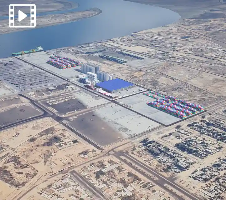 Umm Qasr Port (North) 3D Animation Irak'ın, taşınan yük hacmi ve operasyonel kapasitesi bakımından Basra Limanı'nın ardından en büyük ikinci limanı olan Umm Qasr Port için hazırlanan bu çalışma,
